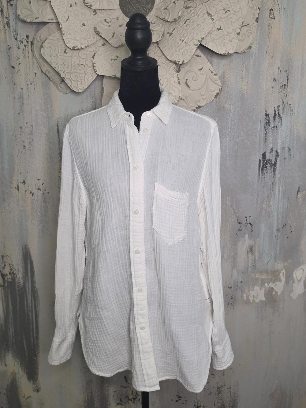 J. Crew Women's White Lightweight Button-Down Shirt